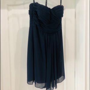 Navy blue strapless dress